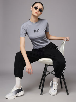 MKH Women Light Grey Performance Training T-Shirt