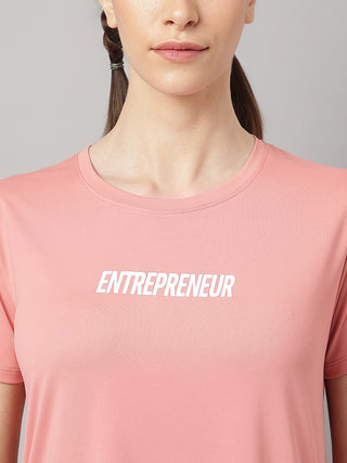 MKH Women Pink Soft Comfort Sports T-Shirt for Gym Training