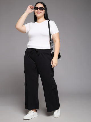 MKH Women Plus Size Black Premium Track Pants