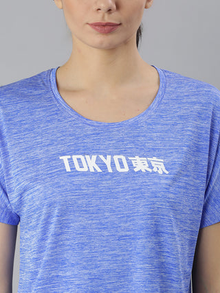 TOKYO WOMEN BLUE DRI-FIT CROP TOP