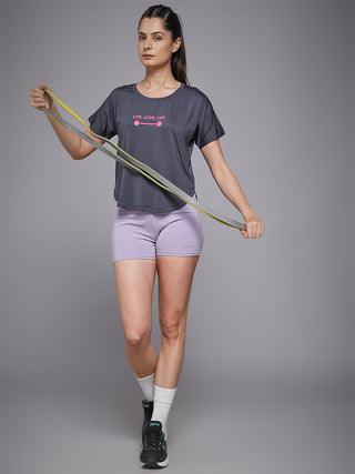 MKH Dark Grey Women FlexCore Active Gym T-Shirt