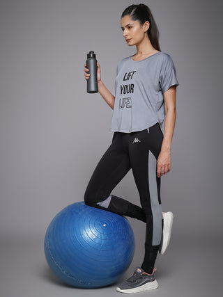 MKH Women Light Grey SwiftStride Gym Workout Top
