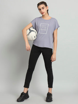 MKH Women Lavender Gym Workout T-Shirt