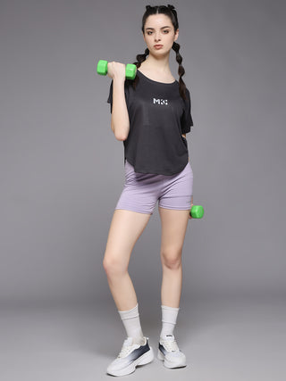 MKH Women Grey Breathable Sports T-Shirt for Gym and Activity