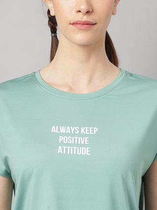 MKH Women Sea Green CoolActive Outdoor Running Top