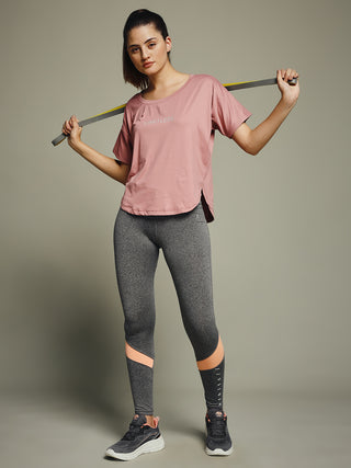 MKH Onion Pink Women CoreFit Breathable Gym T-Shirt