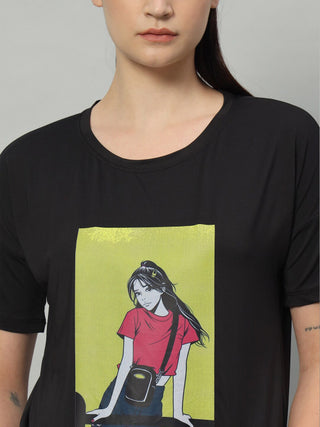 MKH Women Black Lightweight Gym Activity Wear T-Shirt