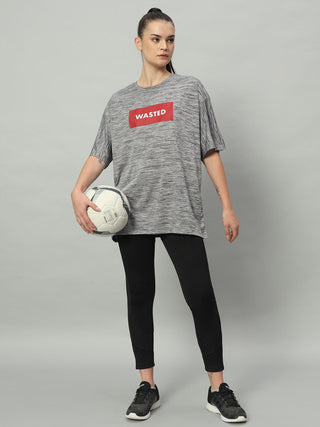 MKH Women Black Stretchable Gym Training T-Shirt for Activity