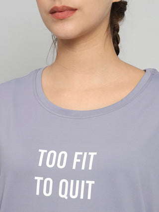MKH Women Lavender Stretchable Gym Wear T-Shirt