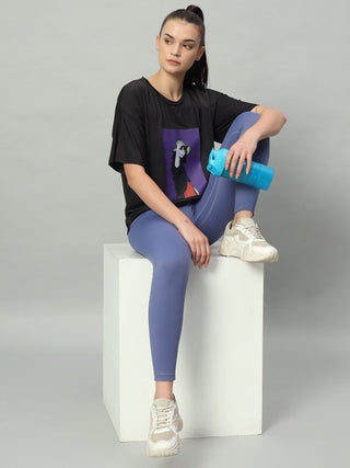 MKH Women Black Lightweight Training T-Shirt for Gym and Outdoor Wear