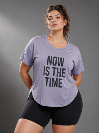 MKH Women Grey FreshMotion Outdoor Plus Size Sports Top