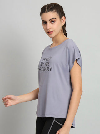 MKH Women Lavender Performance Activewear T-Shirt