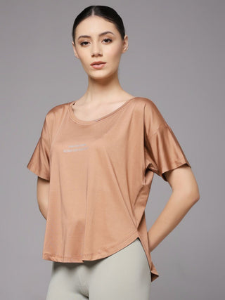 MKH Women Brown Everyday Contemporary Printed T-Shirt