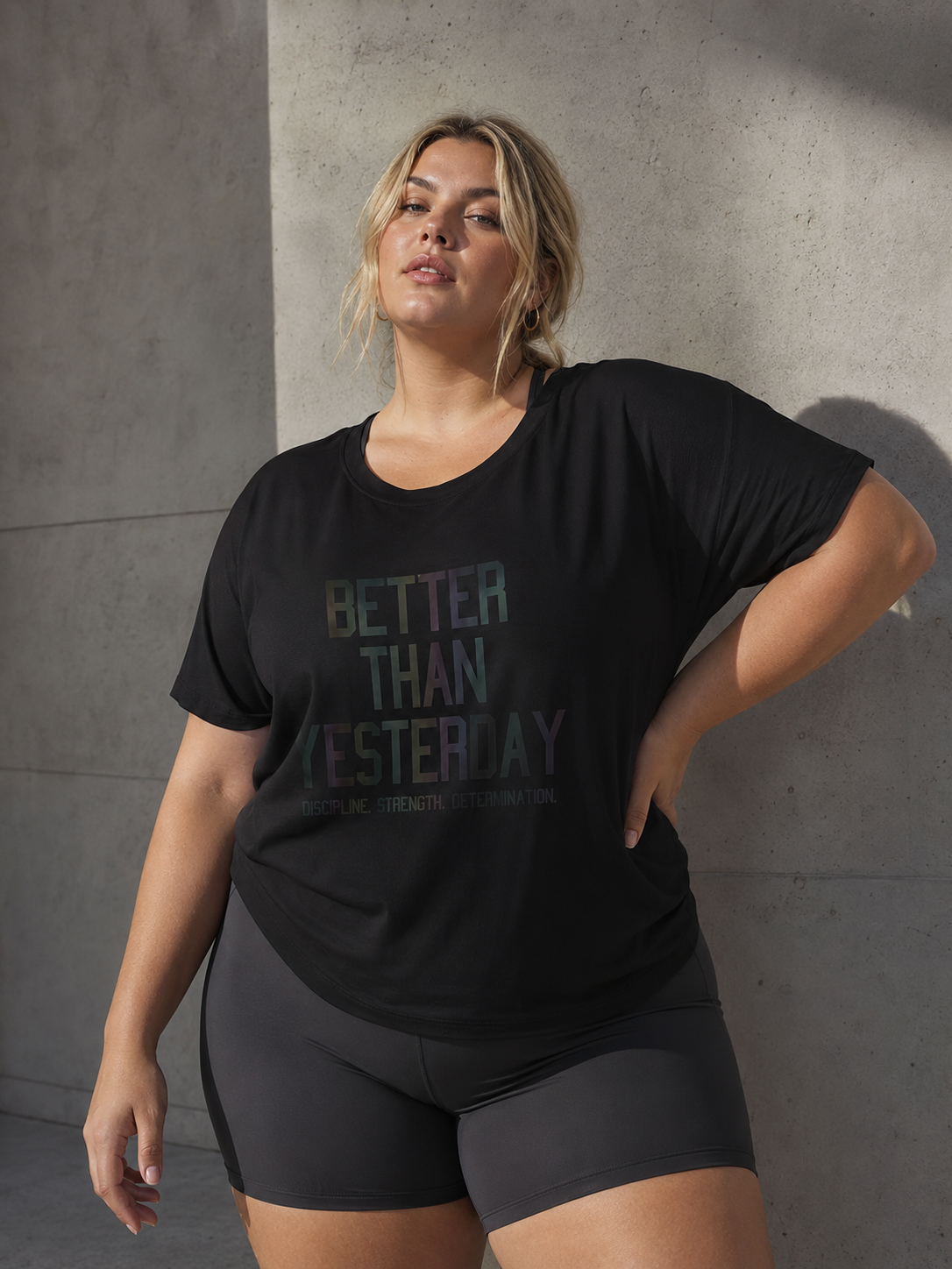 MKH Women Black Motion Pulse Outdoor Activity Plus Size Top
