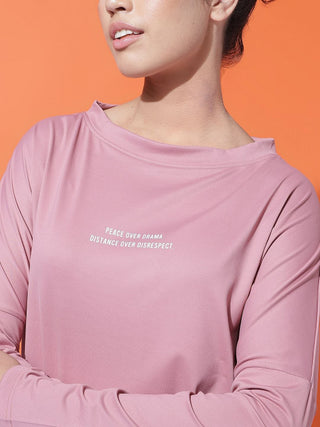 MKH Women Onion Pink Moisture Wicking Gym T-Shirt