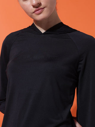 MKH Women Black Long Sleeve Fitness T-Shirt