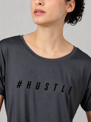 MKH Dark Grey Women SweatEase Comfort Gym Plus Size Tee