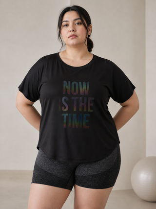 MKH Women Black CoolTrail Sports Workout Plus Size Top