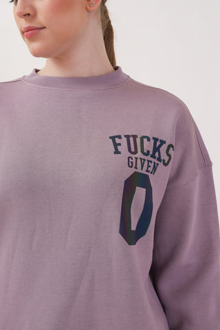 Fucks Given Zero Mauve Sweatshirt