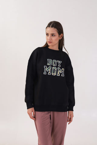 Boy Mom Black Sweatshirt