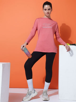 MKH Women Pink Quick Dry Sports T-Shirt