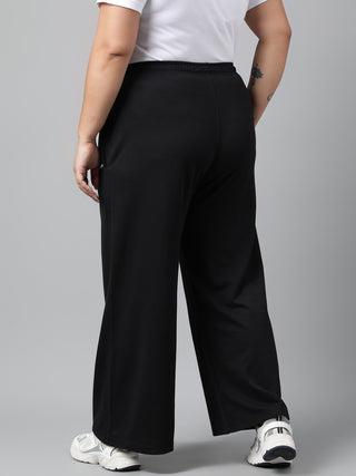 Peace Women Plus Size Wide Leg Relaxed Fit Sports Track Pants