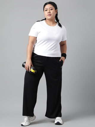 Ambition Women Plus Size Wide Leg Relaxed Fit Training Track Pants