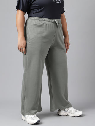 Peace Women Plus Size Wide Leg Relaxed Fit Sports Track Pants