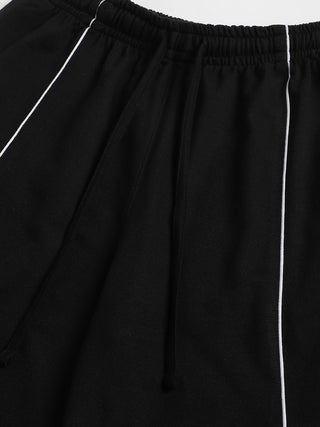 Women Black Mid-Rise Relaxed-Fit Track Pants