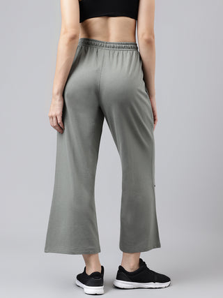 Women Grey Mid-Rise Relaxed-Fit Track Pants