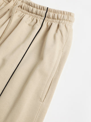 Women Beige Mid-Rise Relaxed-Fit Track Pants