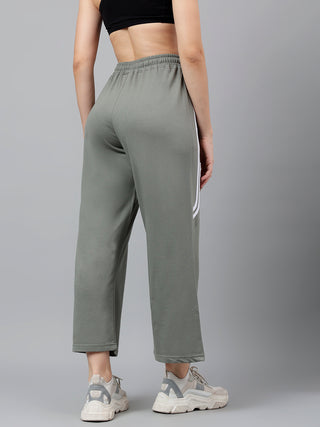 Women Green Mid-Rise Relaxed-Fit Dry Fit Track Pants