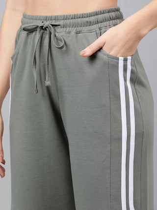 Women Green Mid-Rise Relaxed-Fit Dry Fit Track Pants