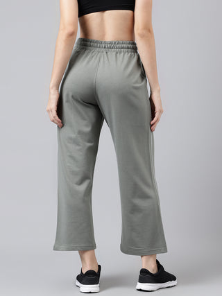 Women Green Mid-Rise Relaxed-Fit Track Pants