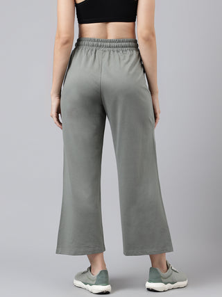 Women Green Mid-Rise Relaxed-Fit Track Pants