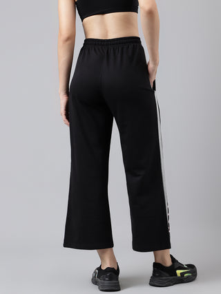 California Women Black Mid-Rise Relaxed-Fit Track Pants