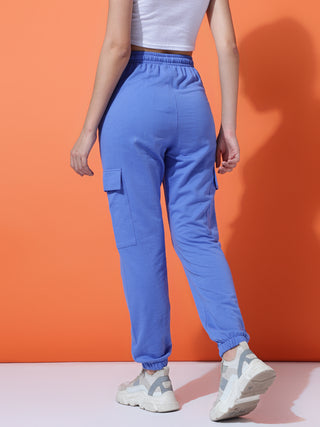 MKH Women Blue Relaxed Fit Track Pants