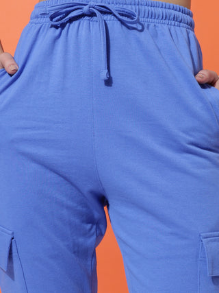 MKH Women Blue Relaxed Fit Track Pants
