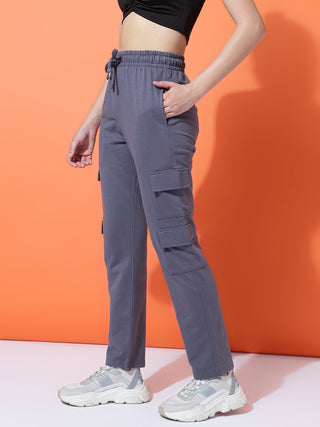 MKH Women Grey Loose Fit Track Pants