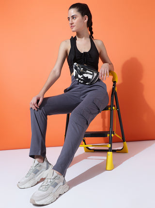 MKH Women Grey Loose Fit Track Pants