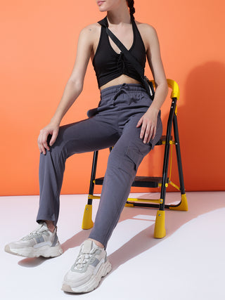 MKH Women Grey Loose Fit Track Pants