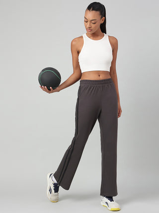 MKH Women Grey Flared Track Pants