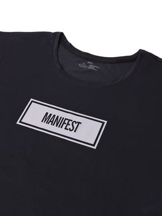 MANIFEST WOMEN BLACK DRI-FIT RELAXED FIT T-SHIRT