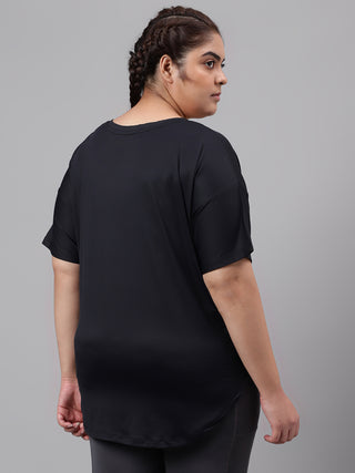 MKH Women Black Don'T Quit  Dri-Fit Relaxed Fit T-Shirt