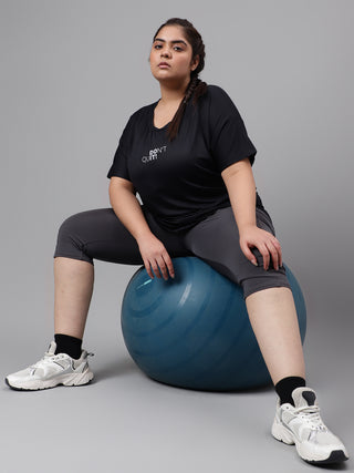 MKH Women Black Don'T Quit  Dri-Fit Relaxed Fit T-Shirt