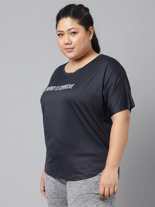 MKH Women Black Energy Is Expensive  Dri-Fit Relaxed Fit T-Shirt