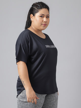 MKH Women Black Energy Is Expensive  Dri-Fit Relaxed Fit T-Shirt