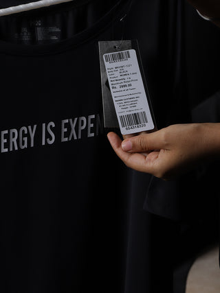 MKH Women Black Energy Is Expensive  Dri-Fit Relaxed Fit T-Shirt