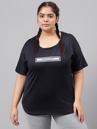 MKH MENTAL HEALTH MATTER WOMEN BLACK DRI-FIT RELAXED FIT T-SHIRT