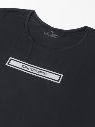 MKH MENTAL HEALTH MATTER WOMEN BLACK DRI-FIT RELAXED FIT T-SHIRT
